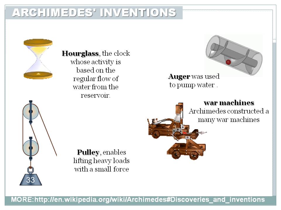 About Archimedes' inventions – with greetings from Kamil 